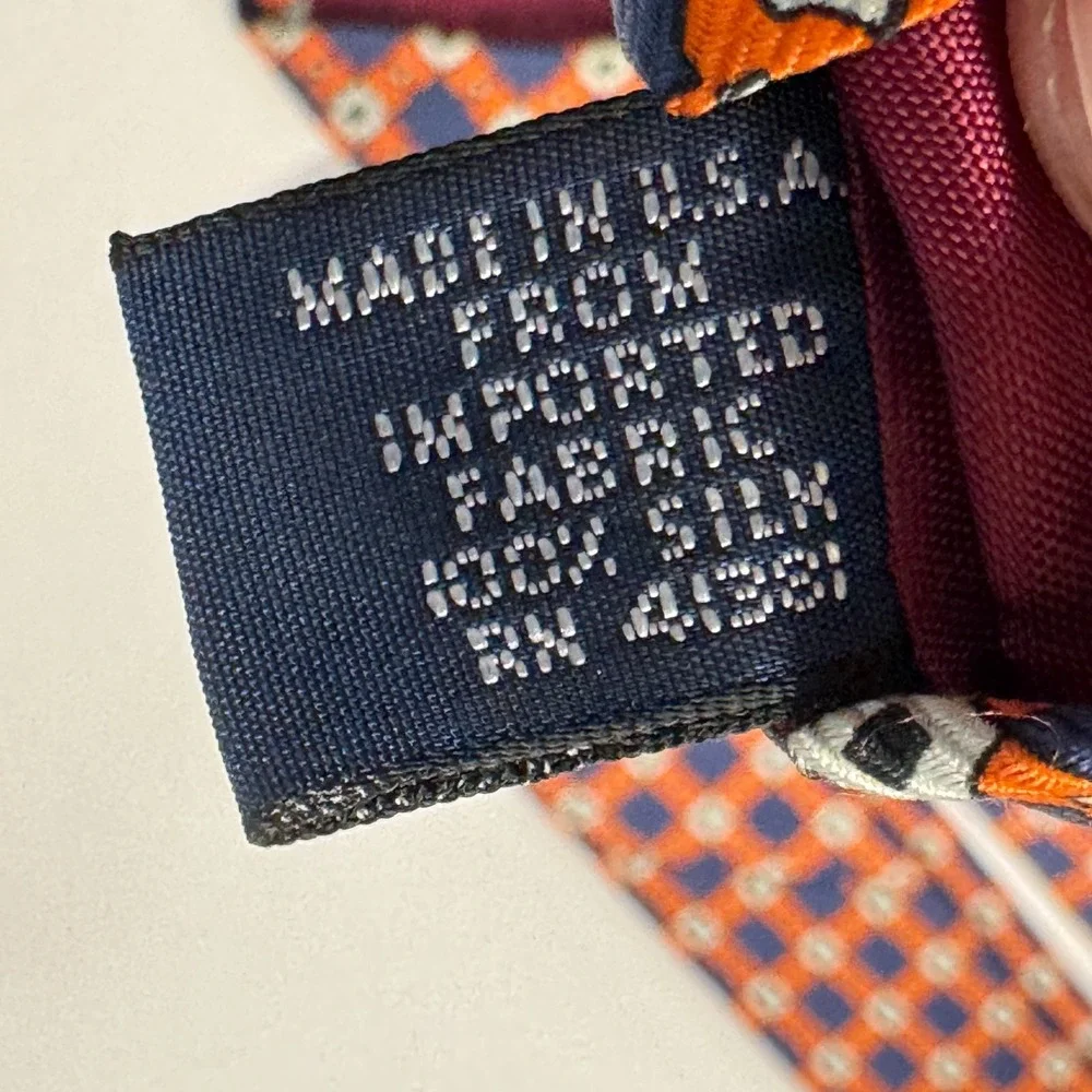 Vintage‎ Polo Ralph Lauren Tie Blue Geometric 100% Silk Hand Made Old Money Y2K